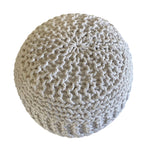 Amelia knitted Pouf, Ivory (20"x20"x14")