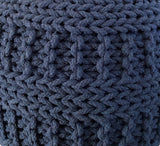 Amelia knitted Pouf, Navy (20"x20"x14")